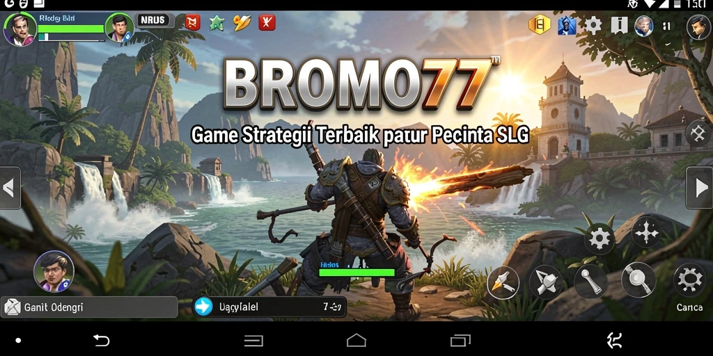 Screenshot gameplay BROMO77 yang menampilkan pertempuran strategis.