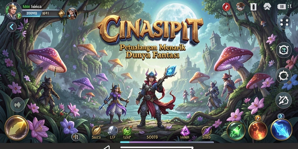 Screenshot gameplay CINASIPIT menampilkan petualangan seru di dunia fantasi.