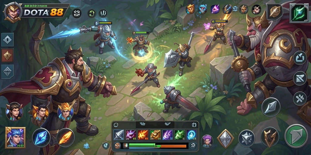Tampilan gameplay DOTA88 yang menegangkan dan penuh strategi.