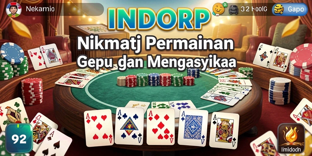 Screenshot utama INDORP menampilkan gameplay seru Gaple.