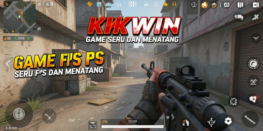 Screenshot gameplay KKWIN yang menampilkan pertempuran FPS yang seru.