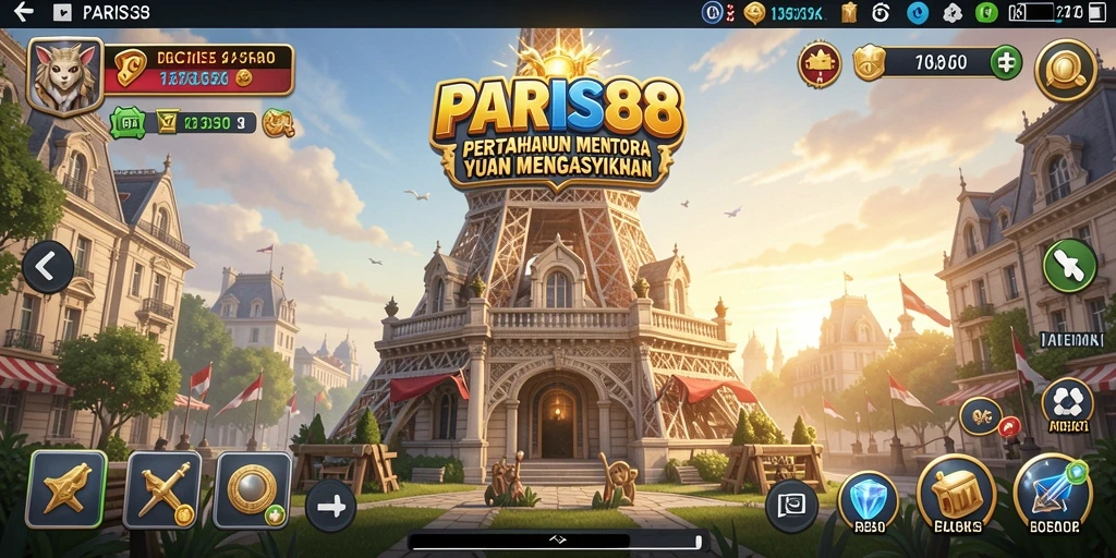 Tampilan gameplay menakjubkan dari PARIS88 dalam Tower Defense.
