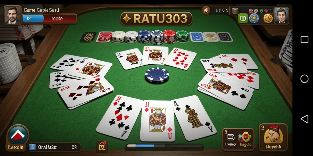 Tampilan gameplay seru dari RATU303 saat bermain Gaple dengan teman.