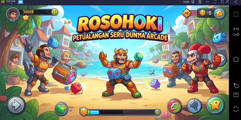 Screenshot utama ROSOHOKI menampilkan gameplay seru dan menantang di dunia arcade.