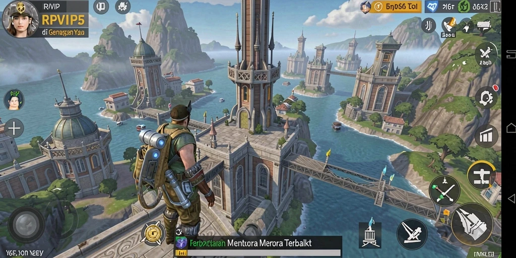 Screenshot RPVIP5 menampilkan aksi menara pertahanan yang mendebarkan.
