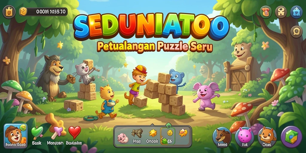 Tangkapan layar gameplay SEDUNIATOTO yang menampilkan serunya bermain puzzle.