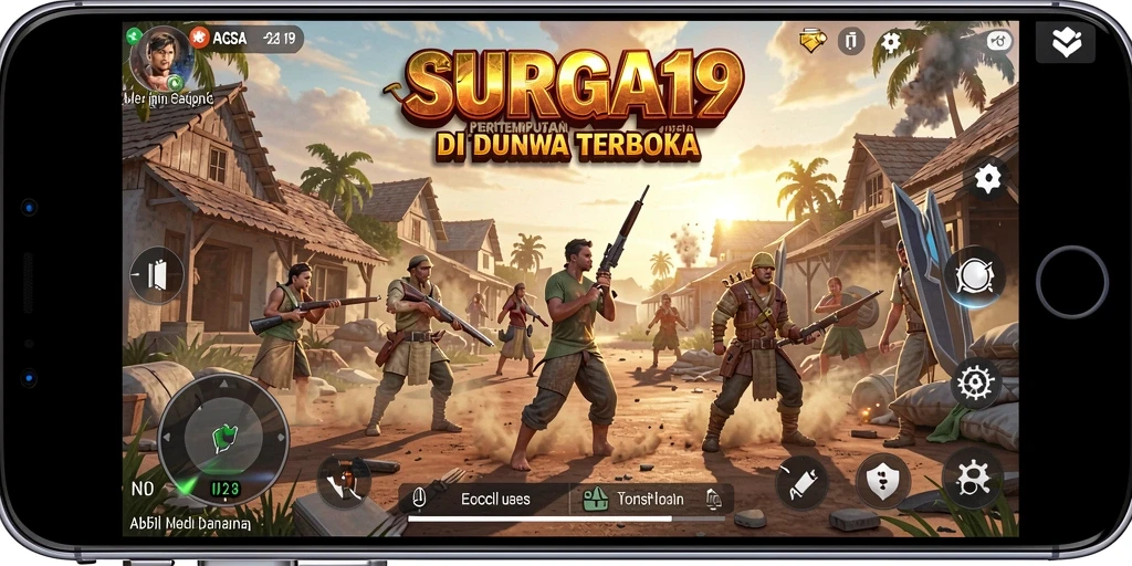 Tampilan gameplay intens dari SURGA19 dengan pertempuran seru.