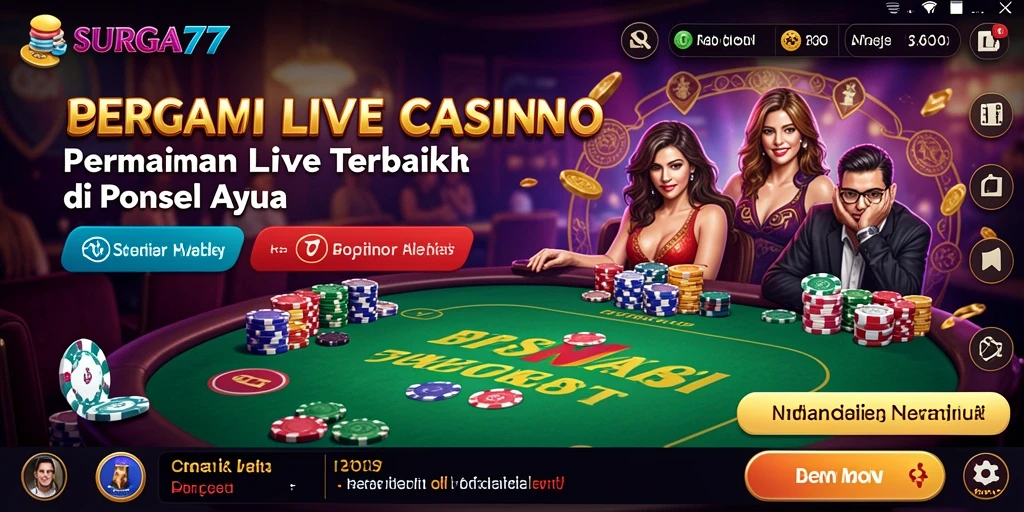Tampilan gameplay SURGA77 dengan dealer langsung yang profesional.